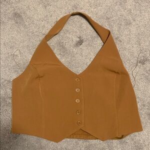 Wild Fable Brown Button-Up Vest Top